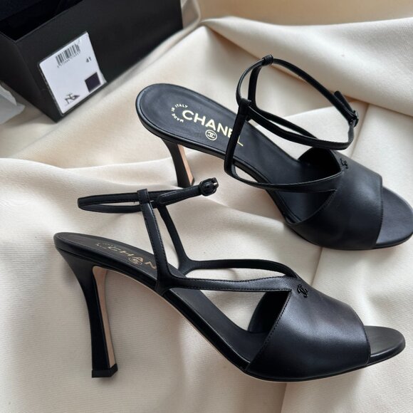 Chanel High Heel Ankle Strap Sandals in Black, size 41C - Picture 13 of 15